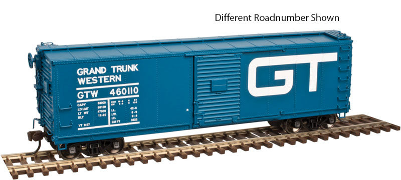 USRA Steel Rebuilt Boxcar - Ready to Run - Master(R) -- Grand Trunk Western #460124 (blue, white)