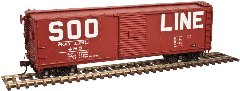 USRA Steel Rebuilt Boxcar - Ready to Run - Master(R) -- Soo Line #488 (Boxcar Red, Squared Billboard Lettering)