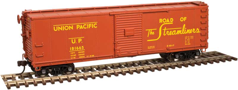 USRA Steel Rebuilt Boxcar - Ready to Run - Master(R) -- Union Pacific #181665 (Boxcar Red, yellow, Streamliners Slogan)