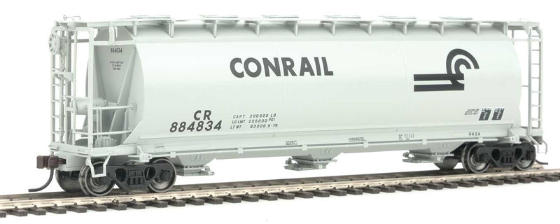 ACF 3-Bay Cylindrical Hopper - Ready to Run -- Conrail #884834 (gray, black)
