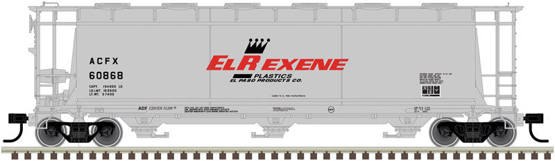 ACF 3-Bay Cylindrical Hopper - Ready to Run -- El Rexene Plastics ACFX #60868 (gray, red, black)