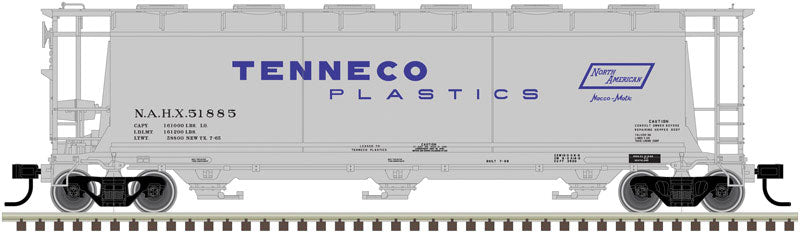 ACF 3-Bay Cylindrical Hopper - Ready to Run -- Tenneco Plastics #51885 (gray, blue)