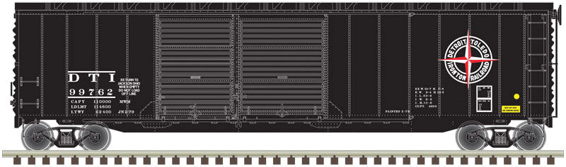 Postwar 50' Double-Door Boxcar - Ready to Run - Master(R) -- Detroit Toledo & Ironton #99762 (Company Service, blue, Compass Logo)