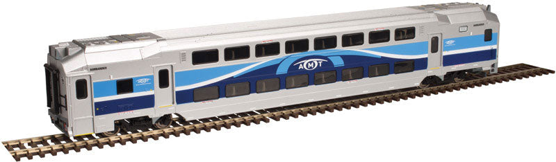 Multi-Level Commuter Cab Car - Ready to Run -- Montreal Metropolitan Transportation Network AMT #3014 (blue, silver, white)