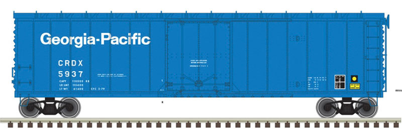 50' Plug-Door Boxcar - Ready to Run -- Georgia Pacific 5939 (blue, white)