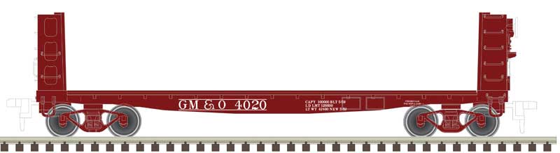 42' Pulpwood Flatcar - Load - Ready to Run - Master(R) -- Gulf, Mobile & Ohio 4001 (Boxcar Red)