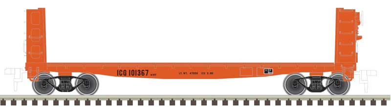 42' Pulpwood Flatcar - Load - Ready to Run - Master(R) -- Illinois Central Gulf 101366 (orange)