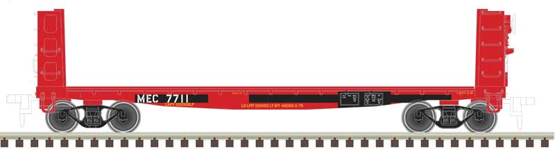 42' Pulpwood Flatcar - Load - Ready to Run - Master(R) -- Maine Central 7717 (Patched, red, black)