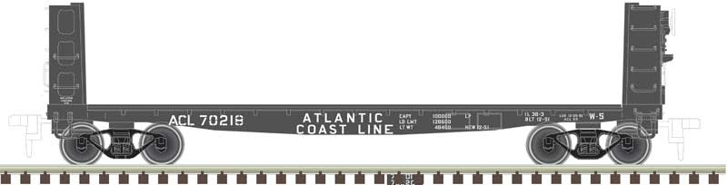 42' Pulpwood Flatcar - Load - Ready to Run - Master(R) -- Atlantic Coast Line #70219 (black)