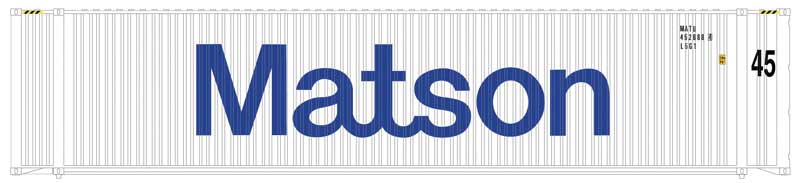 45' Corrugated Container 3-Pack - Assembled -- Matson Set 1 (white, blue, Billboard Lettering)
