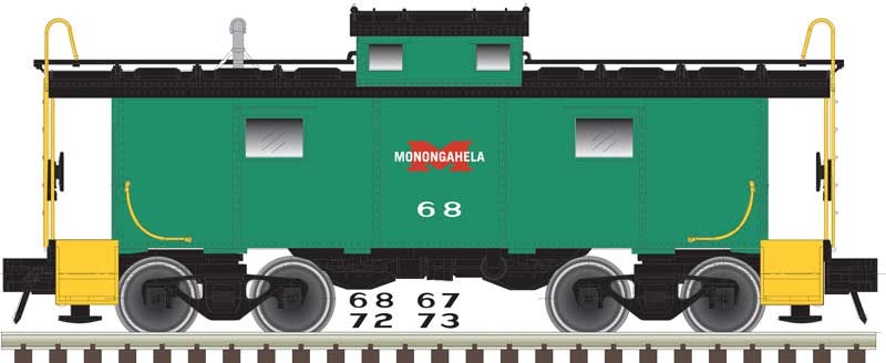NE-6 Caboose - Ready to Run - Master(R) -- Monongahela Railway 73 (Jade Green, red, black)