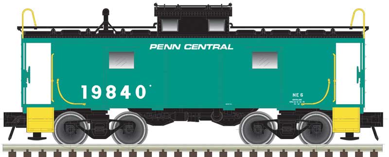 NE-6 Caboose - Ready to Run - Master(R) -- Penn Central 19809 (Jade Green, black)