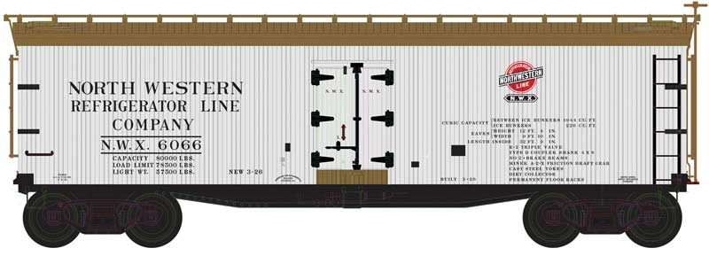 40' Wood Reefer - Ready to Run - Master(R) -- North Western Refrigerator Line 6126 (gray, Boxcar Red, CNW Logo)