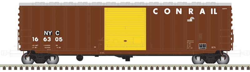 ACF Precision-Design Rib-Side 50' Boxcar - Ready to Run - Master(R) -- CSX NYC 208036 (Ex-Conrail Patch, Boxcar Red, yellow)