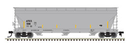 ACF 4650 Centerflow Covered Hopper - Ready to Run - Master(R) -- ATEL Leasing ATGX 598 (gray, yellow Conspicuity Marks)