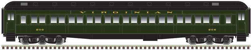 Heavyweight Single-Window Coach - Ready to Run - Master(R) -- Virginian 206 (Pullman Green, black)