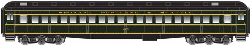 Heavyweight Single-Window Coach - Ready to Run - Master(R) -- Spokane, Portland & Seattle #274 (Pullman Green, black)