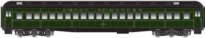 Heavyweight Single-Window Coach - Ready to Run - Master(R) -- Great Northern 965 (Pullman Green, black)