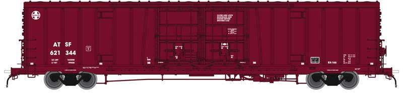 Santa Fe Class BX-166 62' Beer Boxcar - Ready to Run -- Atchison, Topeka & Santa Fe #621344 (Berwind Repaint Version J, Boxcar Red)