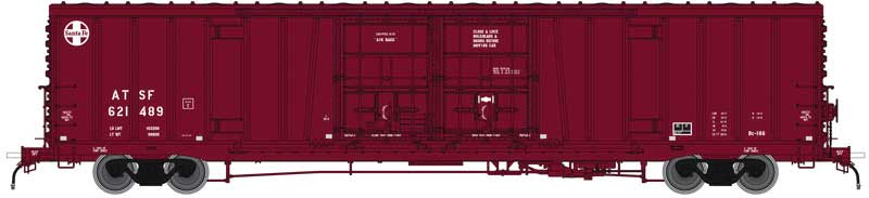Santa Fe Class BX-166 62' Beer Boxcar - Ready to Run -- Atchison, Topeka & Santa Fe #621389 (Boxcar Red; 24" Logo, Version 3)