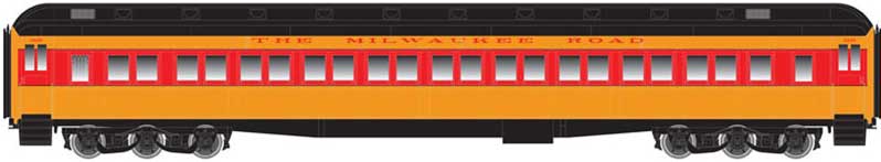 Heavyweight Paired-Window Coach - Ready to Run - Master(R) -- Milwaukee Road 3312 (orange, maroon, black)