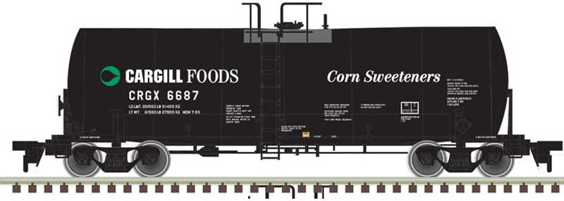 Trinity 17,600-Gallon Corn Syrup Tank Car - Ready to Run -- Cargill Foods #6722 (black, green; Corn Sweeteners)