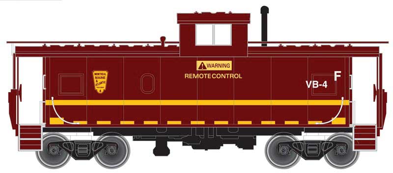Standard-Cupola Caboose - Ready to Run - Master(R) -- Montreal, Maine & Atlantic #VB-4 (maroon, yellow)