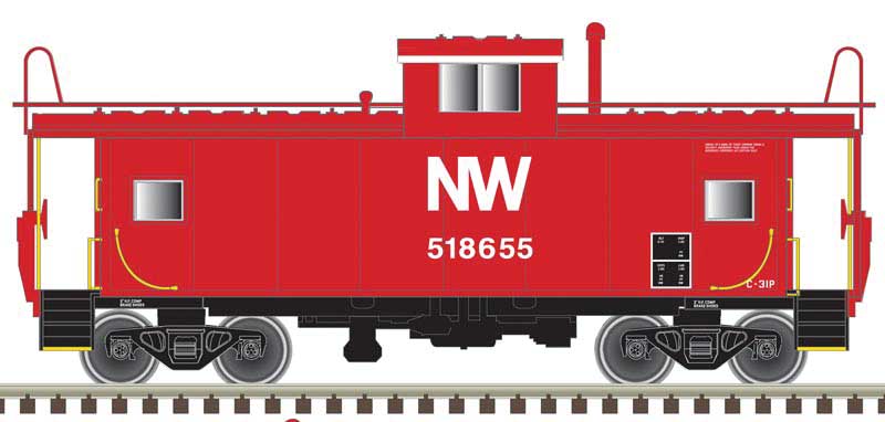 Standard-Cupola Caboose - Ready to Run - Master(R) -- Norfolk & Western #518672 (red, white; NW Logo)