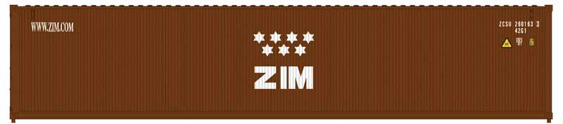 40' Standard-Height Container 3-Pack 0-3-0 Doors - Assembled - Master(R) -- Zim Set 1 (brown, white)