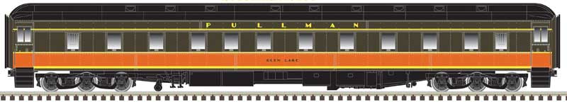 Pullman 6-3 Sleeper - Ready to Run -- Illinois Central "Glen Oak" (brown, orange)