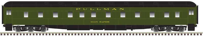 Pullman 6-3 Sleeper - Ready to Run -- Santa Fe "Glen Stream" (Pullman Green, black)