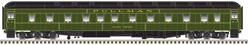 Pullman 6-3 Sleeper - Ready to Run -- Pullman "Glen Trail" (Pullman Green, black)