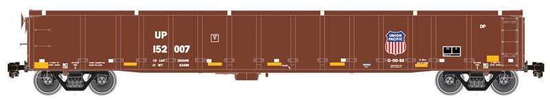 Thrall 2743 Gondola - Ready to Run - Master(R) -- Union Pacific 152027 (Boxcar Red, yellow Conspicuity Marks)