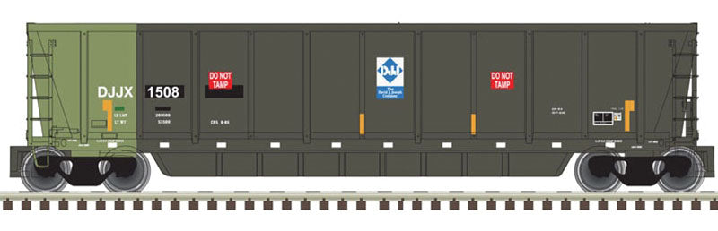 Coalveyor Bathtub Gondola - Ready to Run - Master(R) -- Joseph Transportation #1508 (black, green; White/Yellow Conspicuity Marks)