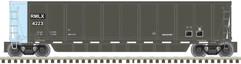 Coalveyor Bathtub Gondola - Ready to Run - Master(R) -- RMG Leasing 4223 (black, blue, white Conspicuity Marks)