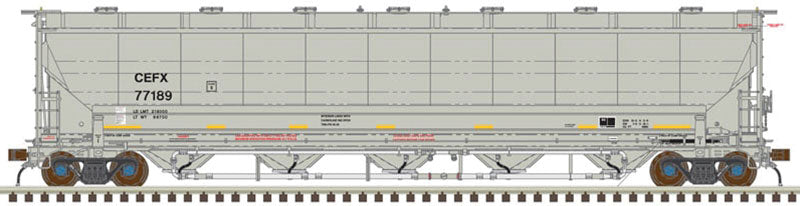 Trinity 5660 PD Covered Hopper - Ready to Run -- CIT Group #77214 (gray, Yellow Conspicuity Marks)