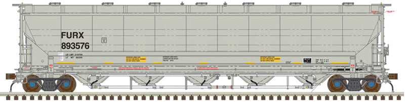 Trinity 5660 PD Covered Hopper - Ready to Run -- First Union Rail #893518 (gray, Yellow Conspicuity Marks)