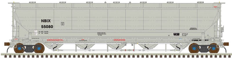 Trinity 5660 PD Covered Hopper - Ready to Run -- Bombardier Capital Rail NBIX #55012 (gray)
