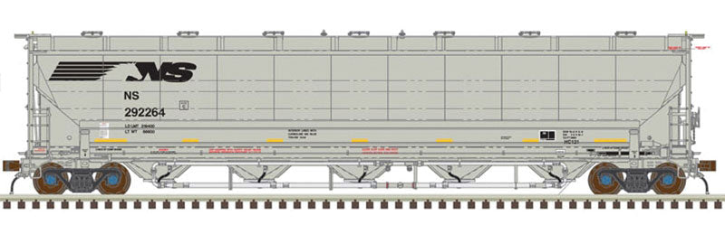 Trinity 5660 PD Covered Hopper - Ready to Run -- Norfolk Southern #292260 (gray, Black Horse Head Logo; Yellow Conspicuity Ma