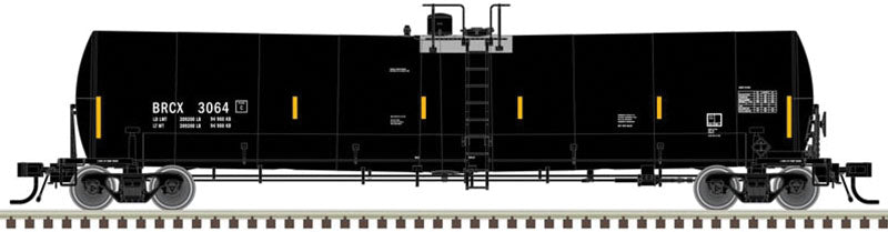 Trinity 25,500-Gallon Tank Car - Ready to Run - Master(R) -- Union Tank Car BRCX #3064 (black, Yellow Conspicuity Marks)
