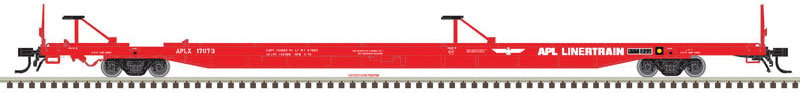 ACF 89' 4" Intermodal Flatcar - Ready to Run - Master(R) -- American President Lines APLX #17073 (red, white; APL Linertrain Logo)