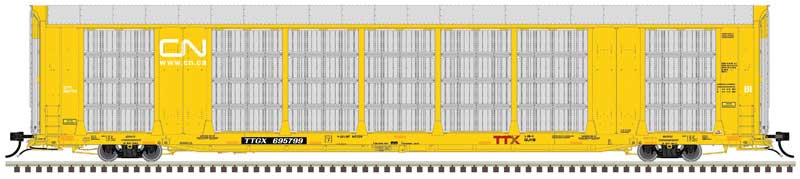 Gunderson Multi-Max Enclosed Auto Rack - Ready to Run - Master(R) -- Canadian National GTW TTX #695832 (yellow, silver, white; Red TTX Logo)