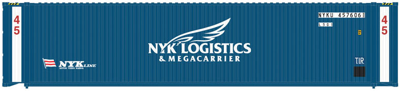 45' Corrugated Container 3-Pack - Assembled -- NYK #458333, 458989, 459292 (Set #2; blue, white)