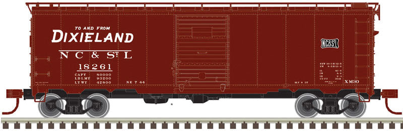 1932 ARA 40' Steel Boxcar - Ready to Run - Master(R) -- Nashville, Chattanooga & St. Louis #18261 (Boxcar Red, white; Dixieland Slog