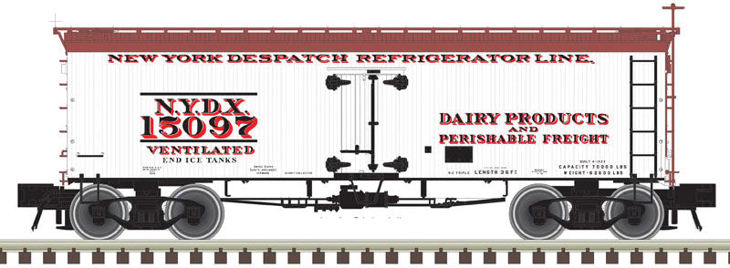 36' Wood Reefer - Ready to Run - Master(R) -- New York Despatch #15075 (white, red, Boxcar Red)