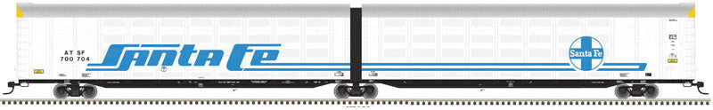 Articulated Auto Carrier - Ready to Run - Master(R) -- Santa Fe 700777 (Fantasy Scheme, white, blue)