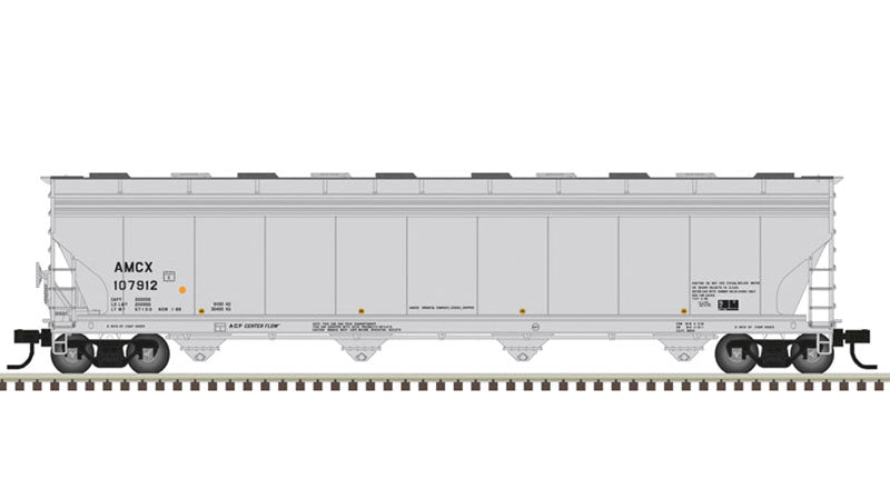 ACF 5800 4-Bay Plastics Covered Hopper - Ready to Run - Master(TM) -- BP Amoco AMCX #107912 (gray, black)