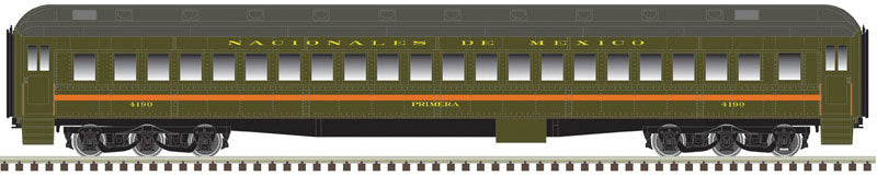Heavyweight Single-Window Coach - Ready to Run - Master(R) -- Nacionales de Mexico #4190 (Pullman Green, gray, orange)