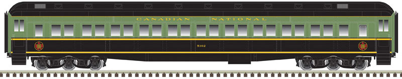 Heavyweight Paired-Window Coach - Ready to Run - Master(R) -- Canadian National 5102 (green, black)