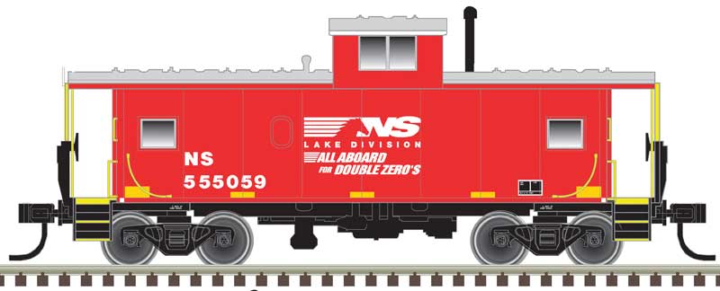 Standard-Cupola Caboose - Ready to Run - Master(R) -- Norfolk Southern 555555 (red, white)